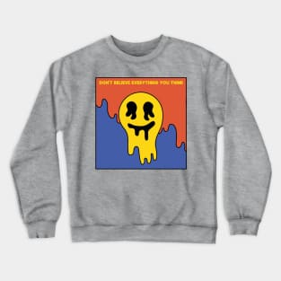 Creepy smile face emoji Crewneck Sweatshirt